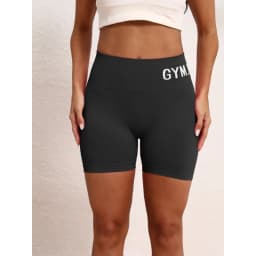 Gym Letter Shorts Women High Waist Sport Shorts Workout Running Seamless Sexy Hip Liftting Yoga Leggings Stretchy Cycling Shorts