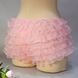 Sweet Cute Bow Low Waist Pettipants Organza Lace Ruffles Multi-layers Shorts Fairy Coquette Women Girl Y2K Vintage Bloomers Pant