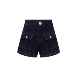 Y2k American Dark Blue High Waist Denim Shorts For Women 2026 Spring And Summer Fashion Hip-Hop Gothic Casual Slim Shorts