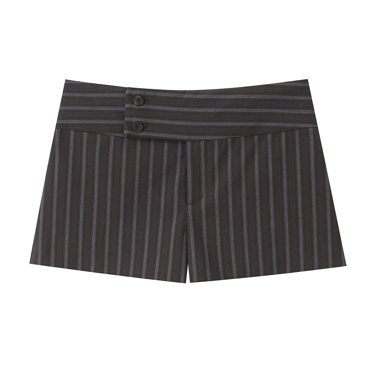 European and American style spring fashion temperament simple striped low waist wide waist shorts
