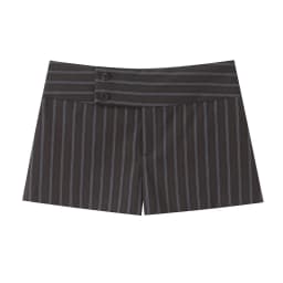 European and American style spring fashion temperament simple striped low waist wide waist shorts