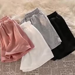 Summer Elastic High Waist Casual Sports Shorts Female Solid Color Loose Beach Hot Short Pants Black/Grey Straight Shorts Pants