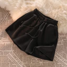 Summer Elastic High Waist Casual Sports Shorts Female Solid Color Loose Beach Hot Short Pants Black/Grey Straight Shorts Pants