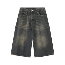 Vintage Y2k Baggy Denim Shorts Wide Leg Pants For Women&Men Fashion High Waisted Wash Knee Length Jeans Shorts Oversize Pants