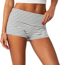 Kawaii Striped Print Shorts Casual Elastic Low Waist Boyshort Underwear Fairycore Cottage Y2K Retro Comfy Lounge Bottom