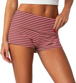 Kawaii Striped Print Shorts Casual Elastic Low Waist Boyshort Underwear Fairycore Cottage Y2K Retro Comfy Lounge Bottom