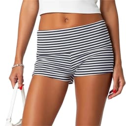Kawaii Striped Print Shorts Casual Elastic Low Waist Boyshort Underwear Fairycore Cottage Y2K Retro Comfy Lounge Bottom