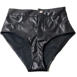 Pu Leather Sexy Nightclub Elastic Slim Shorts for Women