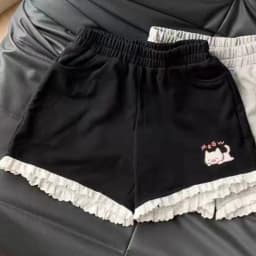 Kitten shorts female summer INS fashion Korean version Y2K loose leisure sports wide legs elastic waist