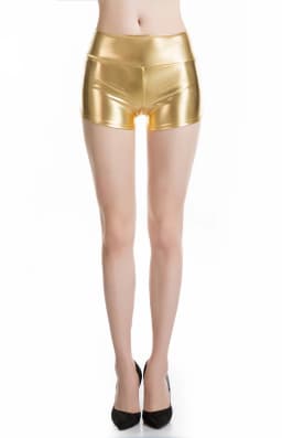Women's Faux PU Leather Shorts Shiny Slim Elastic Sexy Short Pants for Nightclub Cheer Dance Club Wear Hot Fashionable Shorts