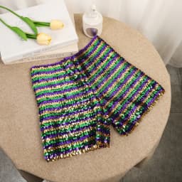 FAGADOER Y2K Sexy Sequin Shorts for Women Purple Golden Sparkling Low Waist Skinny Shorts Hot Girl Streetwear Bottoms 2025 New