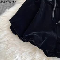 High Waist Black Women Shorts 2025 New Bottoms Bandage Fashion Sweet Black Booty Shorts Cute Velvet Pantalones Cortos De Mujer