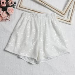 Fashion Shorts Women Clothing Heavy Sequin Elastic Waist A-line Casual Shorts 2025 New Bottoms Pantalones Cortos De Mujer 63e068