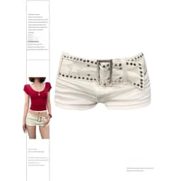 Women's White Denim Shorts Y2k Jeans Short Pants Harajuku Aesthetic Vintage Low Waist Cowboy Shorts 2000s Trashy Clothes Summer