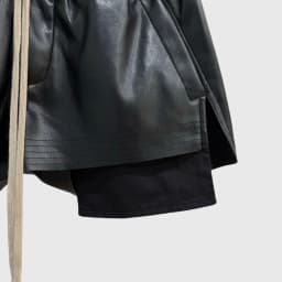 High Street Women's Dark Style Shorts Black PU Leather Elastic Waistband Drawstring Style Showing Leg Length Fashionable Shorts