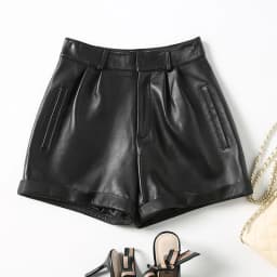 2026 Winter Women European/American Fashion Genuine Leather Shorts Real Lambskin High Waist Flanging Wide Leg Trousers Boots
