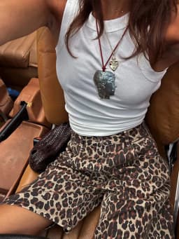 Fashion Leopard Printed Denim Shorts For Women 2025 Spring New Casual Zipper Mid Waist Short Jeans Y2K Lady Pockets Streetwear