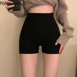 Knitted Warm Shorts for Women Korean Fashion Short Mujer High Waist Casual Solid Color Y2k Pants Pantalones Cortos De Mujer