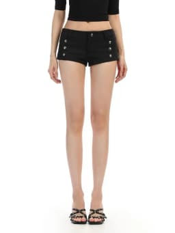 Y2K High Street Double Row Button Shorts Women Summer Design Slim Fit Slimming Low Waist Hip Hugging Hot Pants