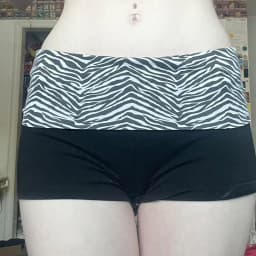 Fashionable Color Blocked Zebra Print Waist Cinched Sports Shorts, Spicy Girl Elastic Slim Fit Basic Casual Hot Pants