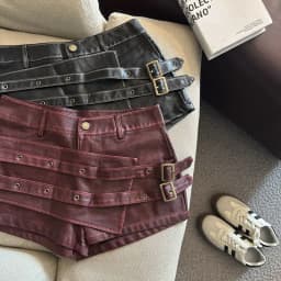 2026 New Retro Design Spice Girl Style Sexy A Word Super Shorts Pu Leather Shorts Skirts Women