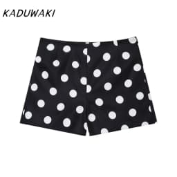 KADUWAKI Summer Women's Shorts Polka Dot High-Waisted Casual Minimalist Casual High Street Women's Short Yoga Kawaii Sexy Girl