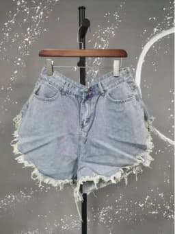 LGRQ summer denim ,high waist lace shorts,outfits two pieces hots ,35cm length big bottom light color shorts for girl