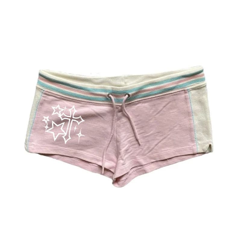 Y2K Shorts Aesthetics Graphic Print Cross Young Streetwear High street Pants Classic Minimalist Casual Chic Fashion Hot pants