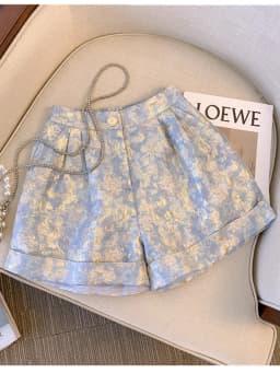 Women's Clothing Fashion Loose Solid Color Jacquard Shorts Summer Female Korean All-match High Waist Pockets Temperament Pants