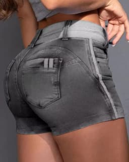 Women's Shorts 2025 Summer Fashion Contrast Binding Ripped Drawstring High Waist Pocket Design Streetwear Casual Denim Skorts