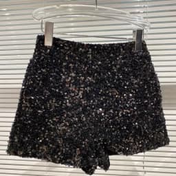 High Quality Sexy Sequins Shiny Zipper Shorts Women Nightclub Hot Pants for Women Black Silver