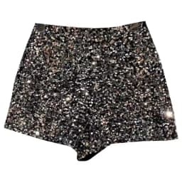 High Quality Sexy Sequins Shiny Zipper Shorts Women Nightclub Hot Pants for Women Black Silver