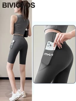 Summer New Side Pocket Shark Shorts Women Biker Shorts High Waist Seamless Sports Running Cycling Shorts Fitness Short Leggings