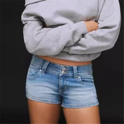 Y2K Retro Women Low Rise Denim Shorts Double Button Mini Jean Shorts Fitted Straight Leg For Casual Summer Streetwear