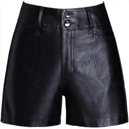 ZUZK Women Fashion PU Leather Shorts Autumn Winter Female High Waist Slim Streetwear Punk Motorcycle Lady's Boot Shorts