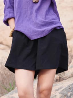 Johnature 2025 Summer New Women's Shorts Cotton Linen Solid Loose Plus Casual More Color Soft Women's Shorts