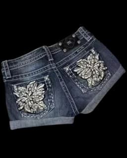 Women Y2K Vintage Shorts Black Embroidered Denim High Waisted Shorts Hot Girl Hip Hop Western Retro Street Style Sexy Aesthetic