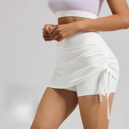 Shirring Sports Skirts with Safety Trousers for Women High Elastic Fashion Casual Fitness Skirts Fake Two Pieces Yoga Skirts
