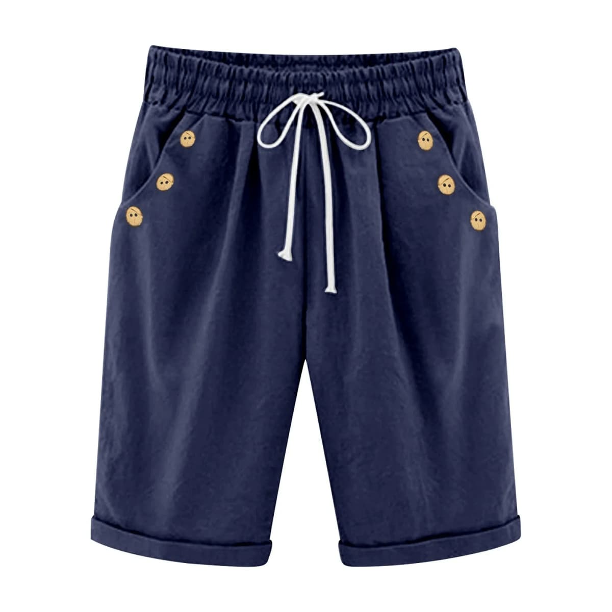 Casual Beach Ladies' Shorts Holiday Vocation Summer Slacks Women Solid Color Casual Button Pocket Elastic High шорты женские