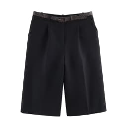 TFAFXY 2026 Spring Women Fashion Long Style Casual Shorts Vintage High Waist With Belt Shorts Summer Female Holiday Shorts