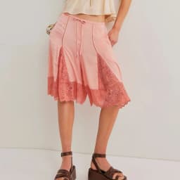 Vintage Streetwear Shorts Harajuku Spring Casual High Waist Lace-up Women's Shorts Fashion Solid Color Patchwork Lace Half Pants