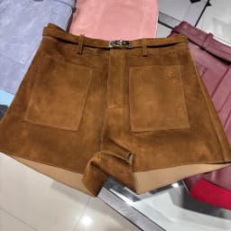 YOLOAgain Suede Shorts Women Real Leather Shorts With Belt 2026 Spring New