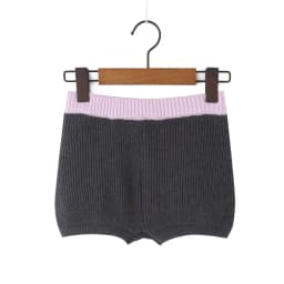YENKYE Women Contrast Color Elastic High Waist Knit Shorts t Casual Short Pants Lady Bottoms