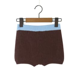 YENKYE Women Contrast Color Elastic High Waist Knit Shorts t Casual Short Pants Lady Bottoms