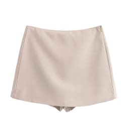 BSAY Shorts for Women Fashion Autumn Winter New Comfortable Casual Solid Color Side Zip Middle-waisted A-line Culotte Skirt Pant