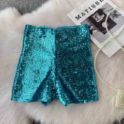 Summer New Fashion High Waist Heavy Industry Gradient Sequin Design Three-point Shorts Women's Hot Girls Slim-fit Casual Shorts