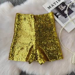 Summer New Fashion High Waist Heavy Industry Gradient Sequin Design Three-point Shorts Women's Hot Girls Slim-fit Casual Shorts