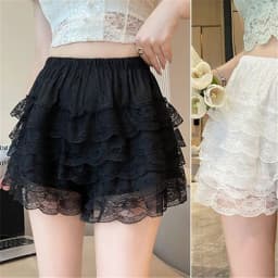 Womens Lace Ruffle Bloomers Shorts Layered Pettipants Victorian Pumpkin Pants Panties Booty Shorts Lolita Dress Safety Shorts