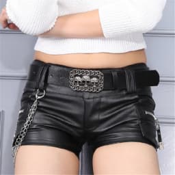 2023 Summer Hot Girls Japanese Harajuku Punk Skull Low Waisted Lace-up White Thin Denim Shorts Goth Rock Sexy Women Shorts