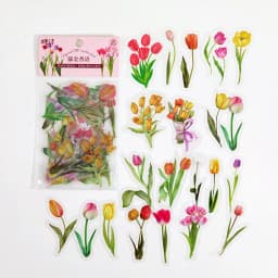 40 Piece/Pack Colorful Flower Retro Art Handbook Diary DIY Decoration PET Sticker for Album Notebook Girl Decorative Supplies